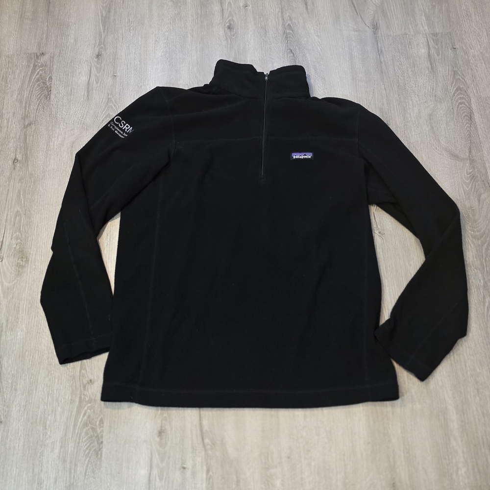 Patagonia Men's Black Quarter Zip Pullover Size Medium - CSRM Logo